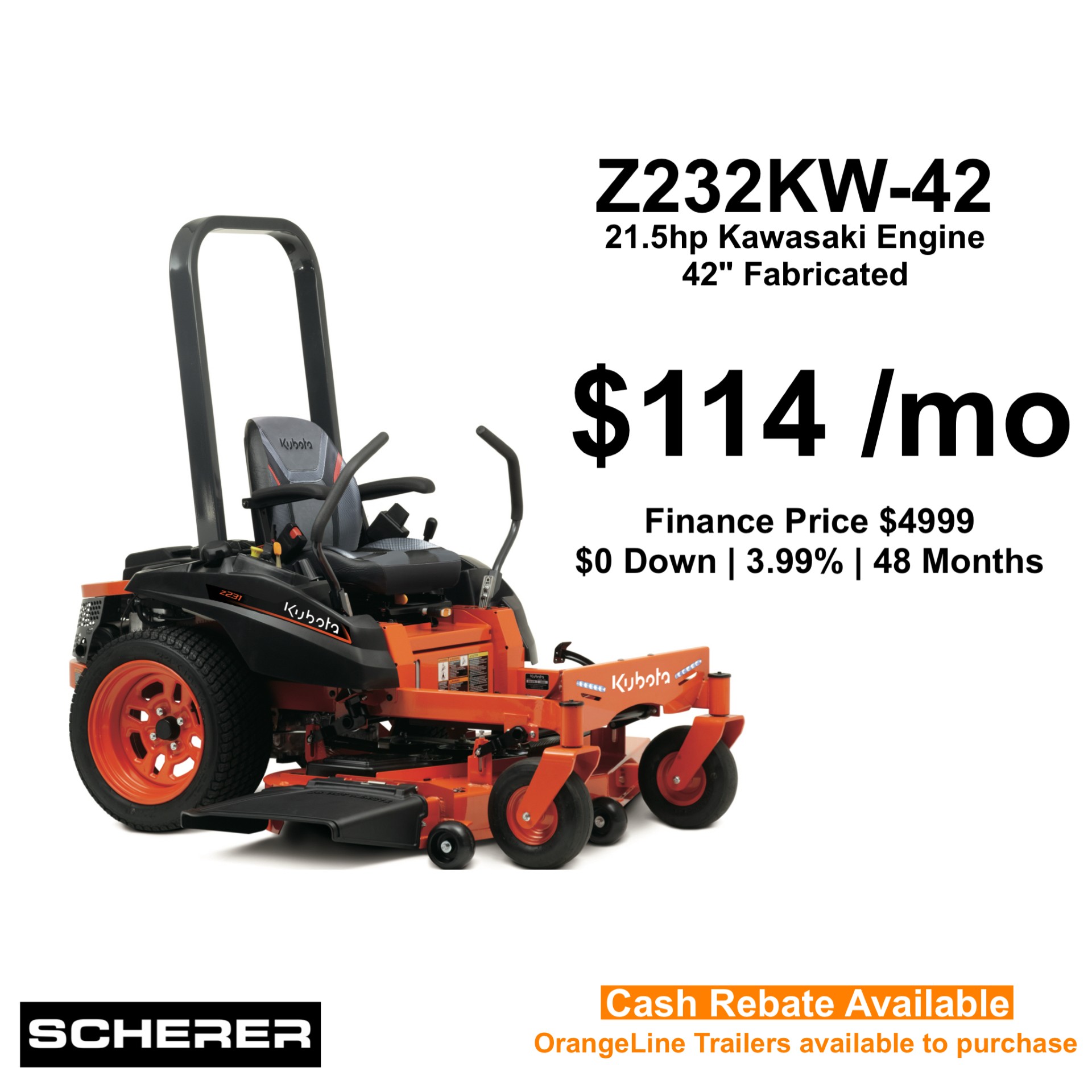 Z232KW-42 Zero Turn Mower - Scherer Kubota
